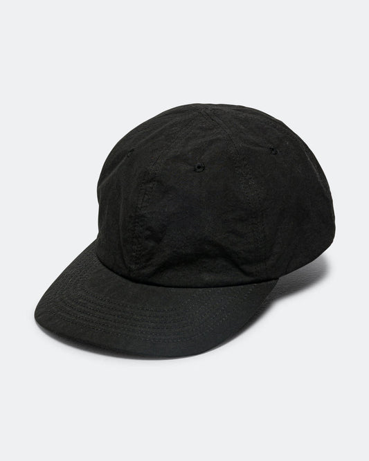 6 Panel Strap Back Cap - Black