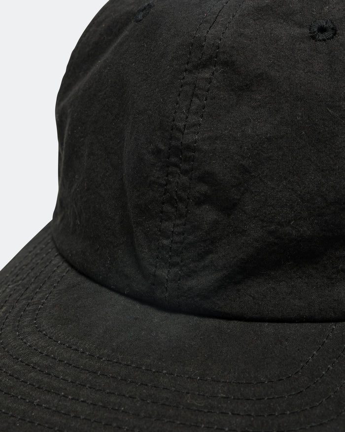 6 Panel Strap Back Cap - Black