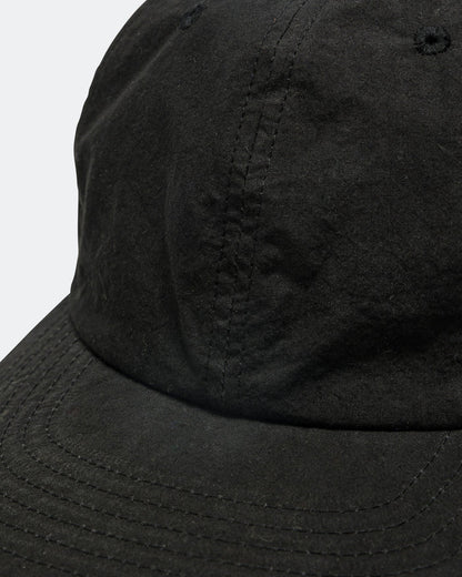 6 Panel Strap Back Cap - Black