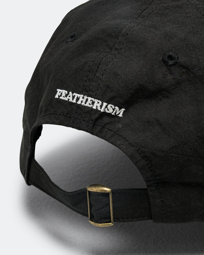 6 Panel Strap Back Cap - Black