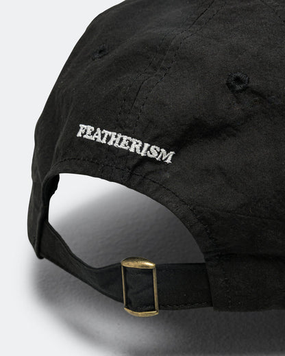 6 Panel Strap Back Cap - Black