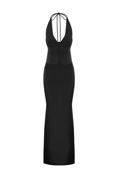ASADA MAXI DRESS - BLACK