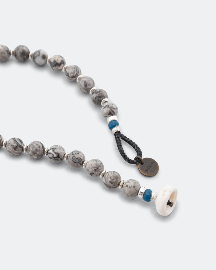 6mm Stone Bracelet - Grey Jasper/925 Silver