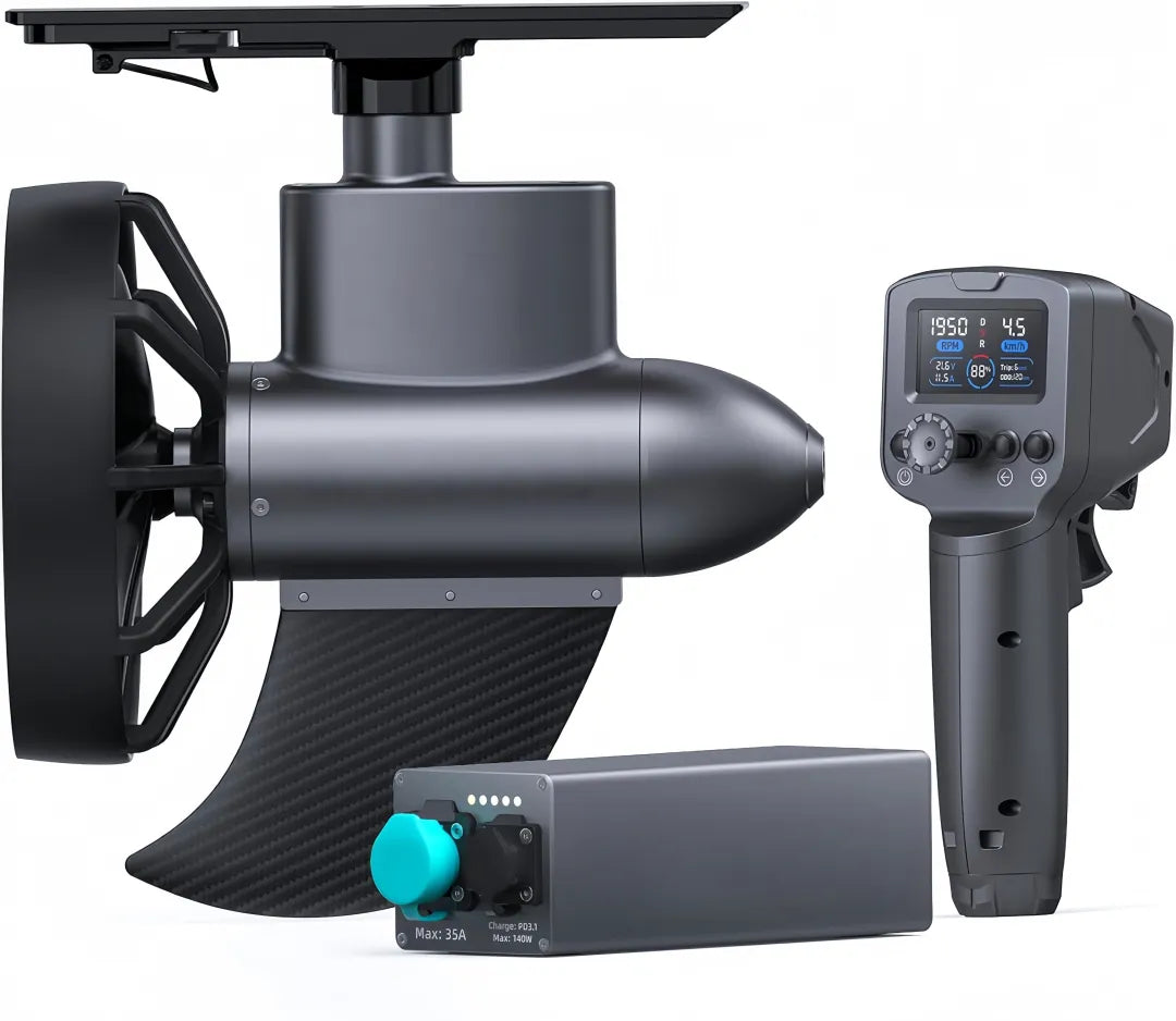400W Brushless Underwater Thruster Kit, 20LBS Thrust Wireless Bluetooth Smart Electric Fin Motor with Cruise Control, IP68 Waterproof Portable Propeller for SUP Paddle Board, Kayak, Canoe & Inflatable Boats
