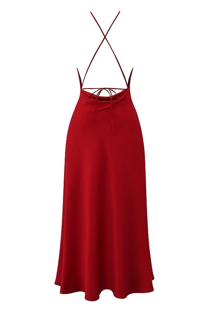 red rose thigh slit maxi dress