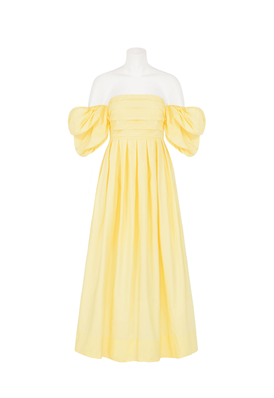 Dahlia Off Shoulder Puffed Sleeve Midi Dress