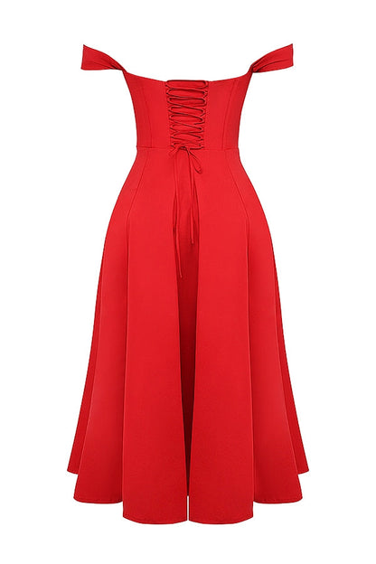 scarlet midi sundress