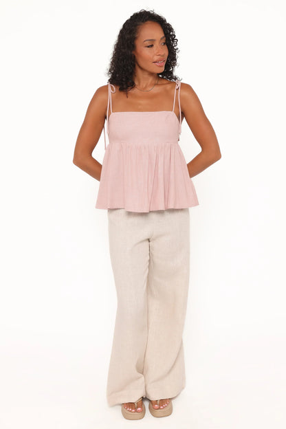 Zephyra Baby Doll Top - Pale Pink