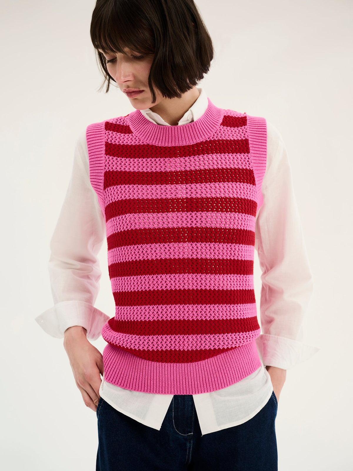 Bobbi Stripe Cotton Vest