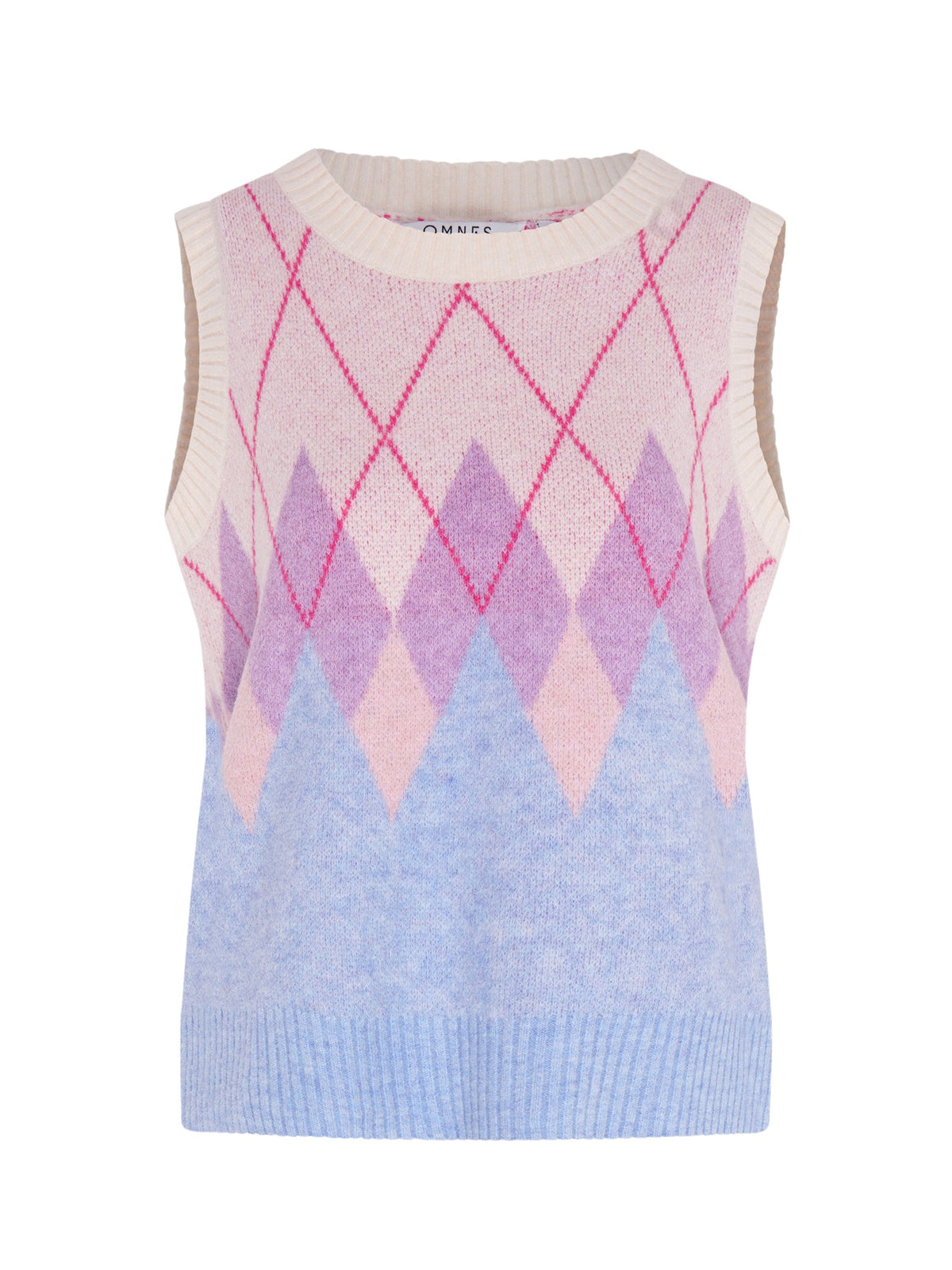 Bobbi Fluffy Argyle Vest