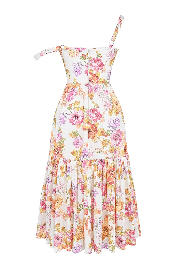 ivory floral midi sundress