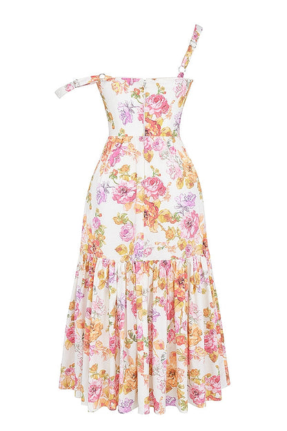 ivory floral midi sundress