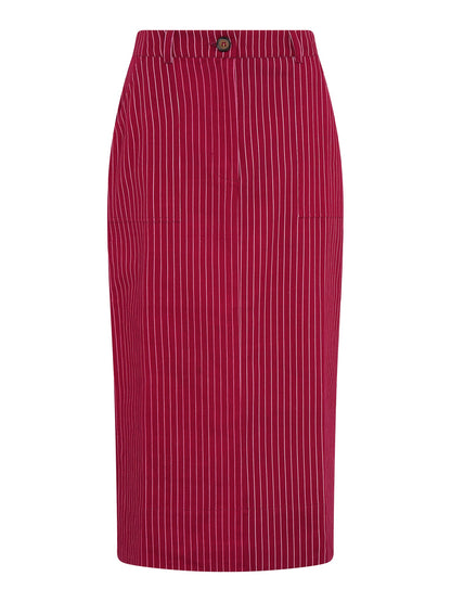 Kelsey Skirt in Burgundy Pin Stripe