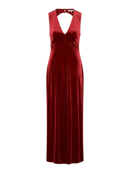 Nova Velvet Dress in Red