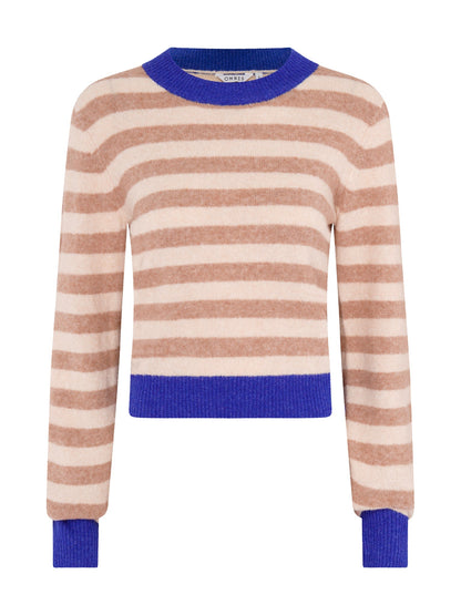 Pia Stripe Jumper in Cream stripe