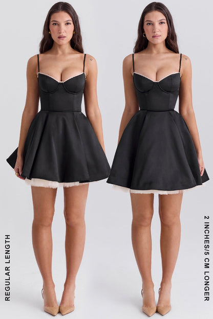 black tulle mini dress