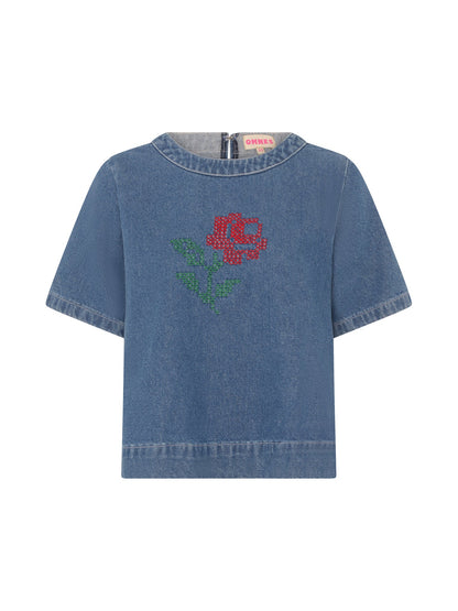Cally Blouse in Mid Wash