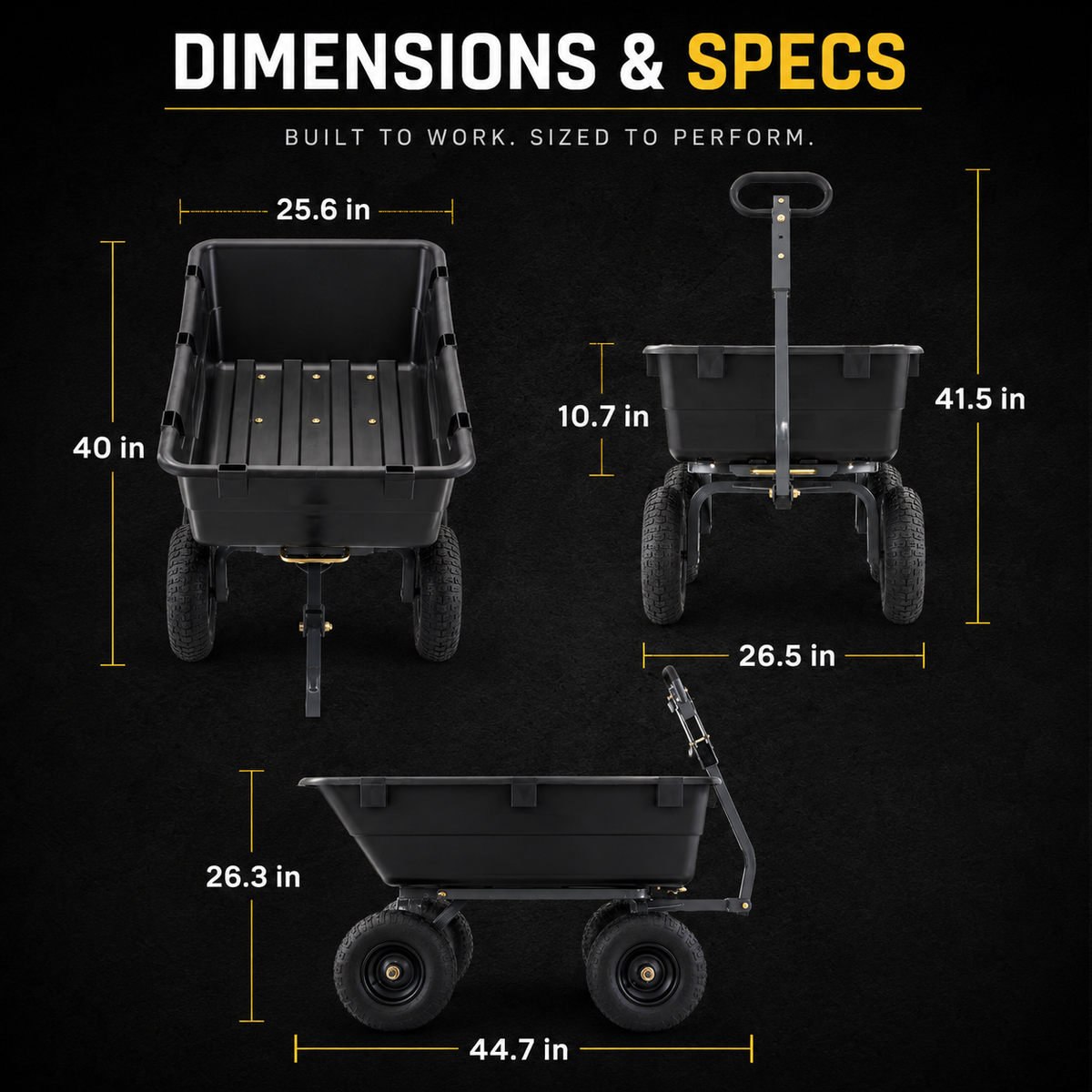 Heavy-Duty Garden Cart with Quick Dump System – Haul Smarter Outdoors