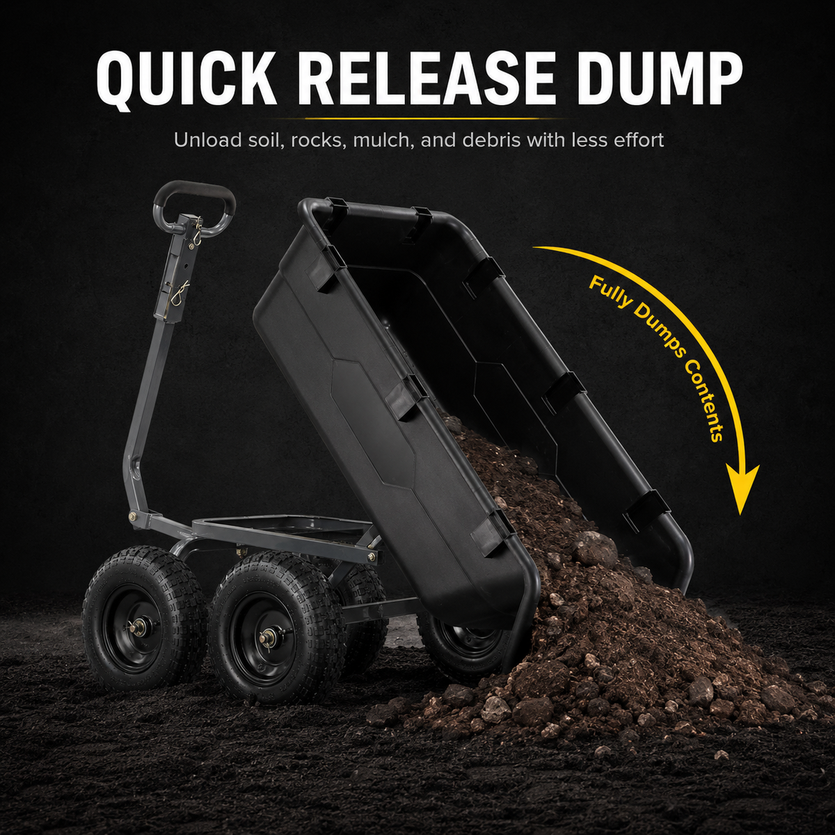 Heavy-Duty Garden Cart with Quick Dump System – Haul Smarter Outdoors