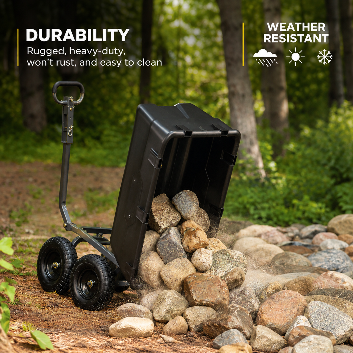 Heavy-Duty Garden Cart with Quick Dump System – Haul Smarter Outdoors