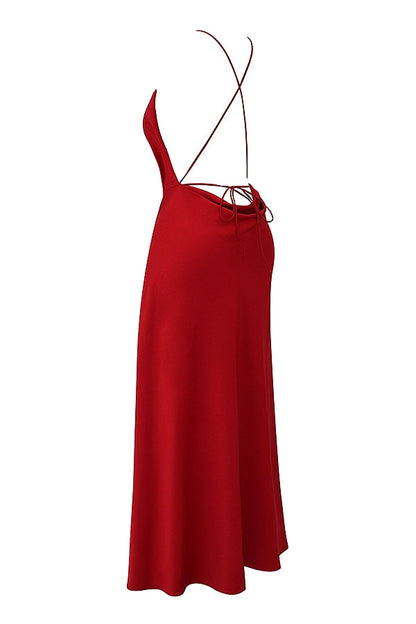 red rose thigh slit maxi dress