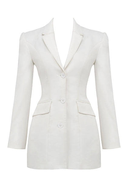 white blazer mini dress