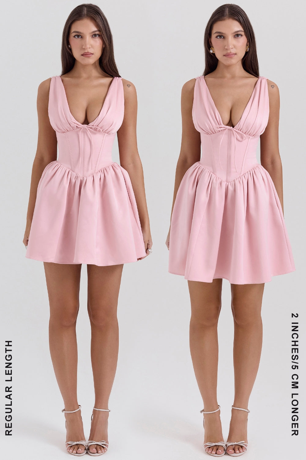 powder pink satin mini dress - sale