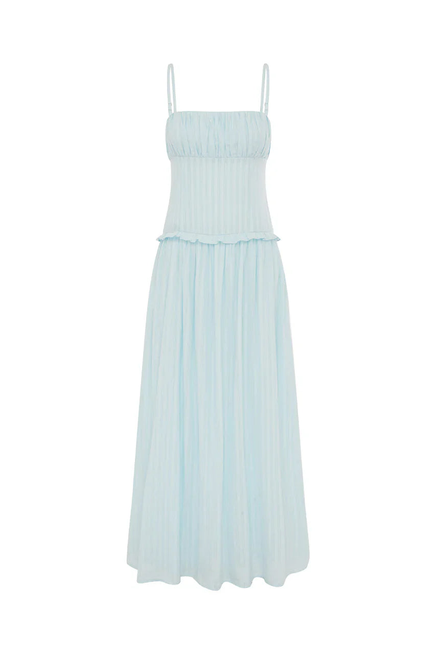 KEILY SQUARE NECK MAXI DRESS - BLUE