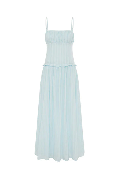 KEILY SQUARE NECK MAXI DRESS - BLUE
