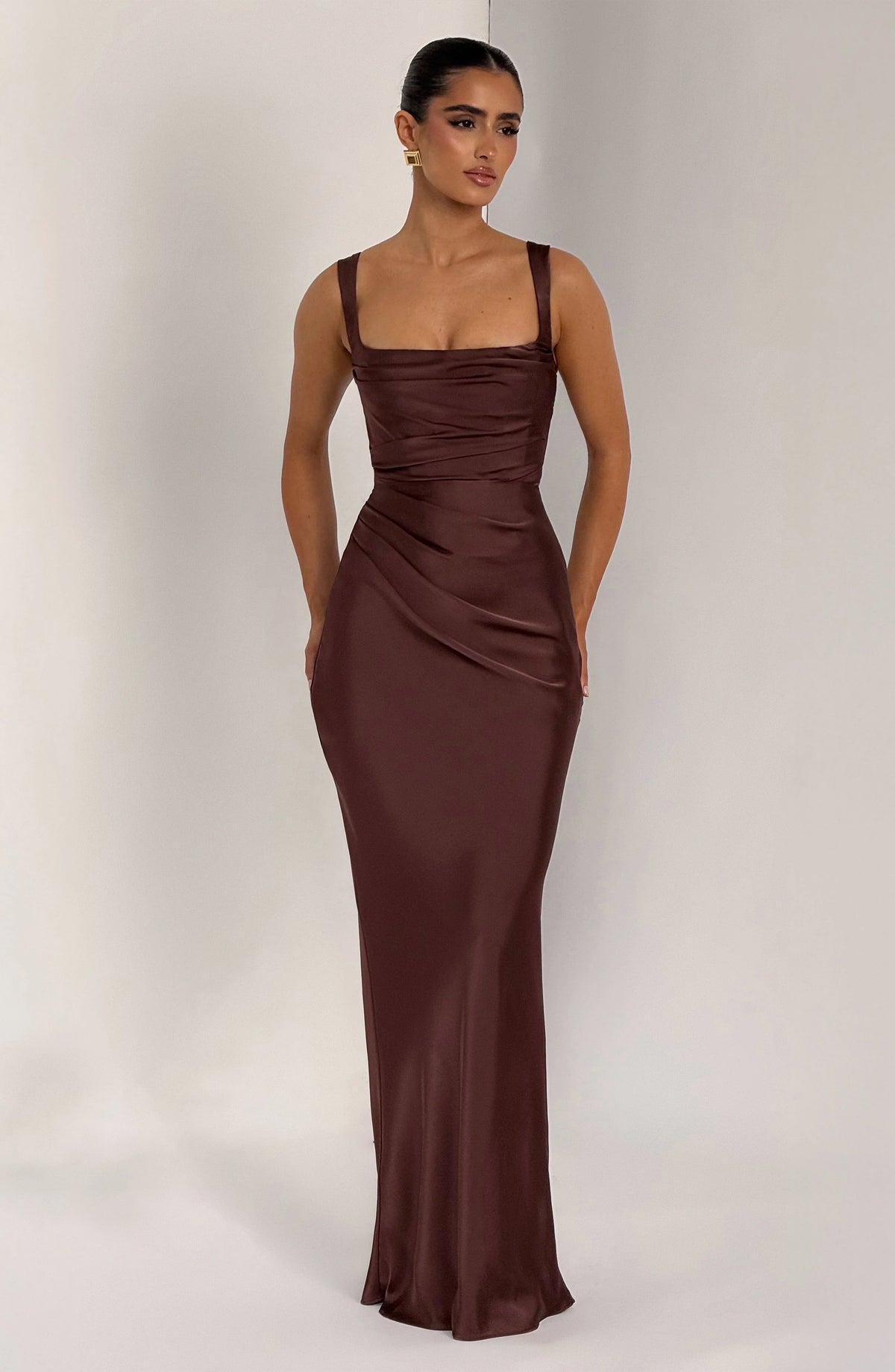 Calanthe Maxi Dress - Plum Brown