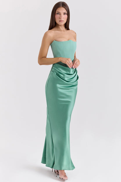 jade strapless corset maxi dress