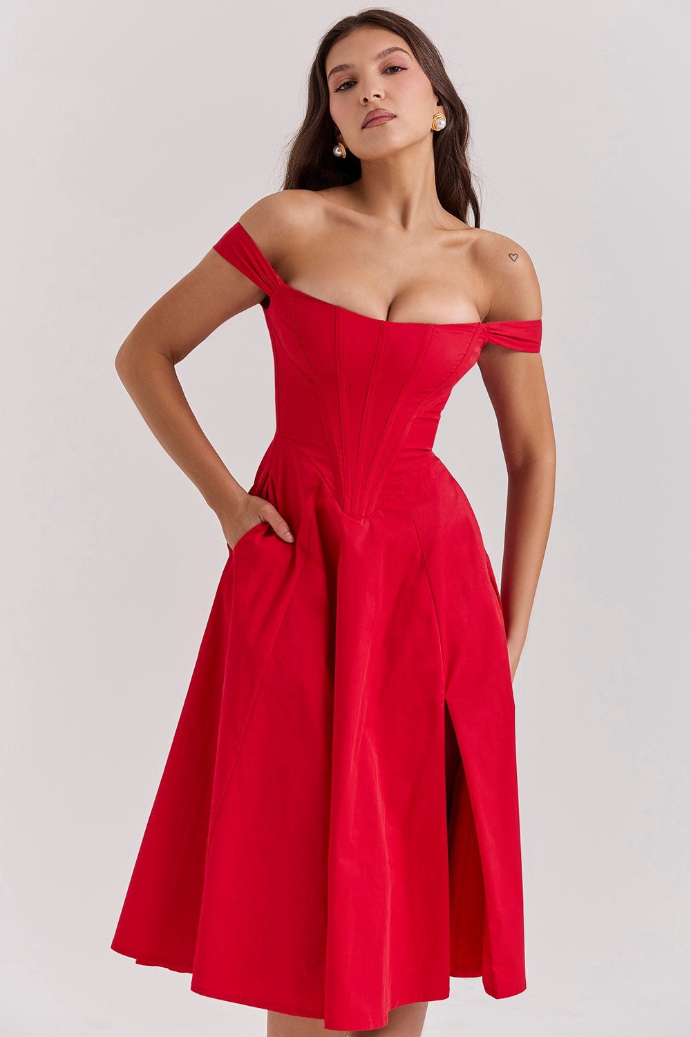 scarlet midi sundress