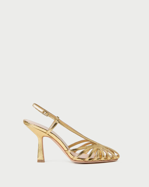 Alexandra Gold Slingback Heeled Sandal