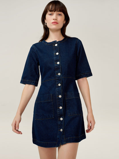 Adia Dress in Indigo