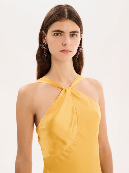 Alessia Dress in Egg Yolk Yellow