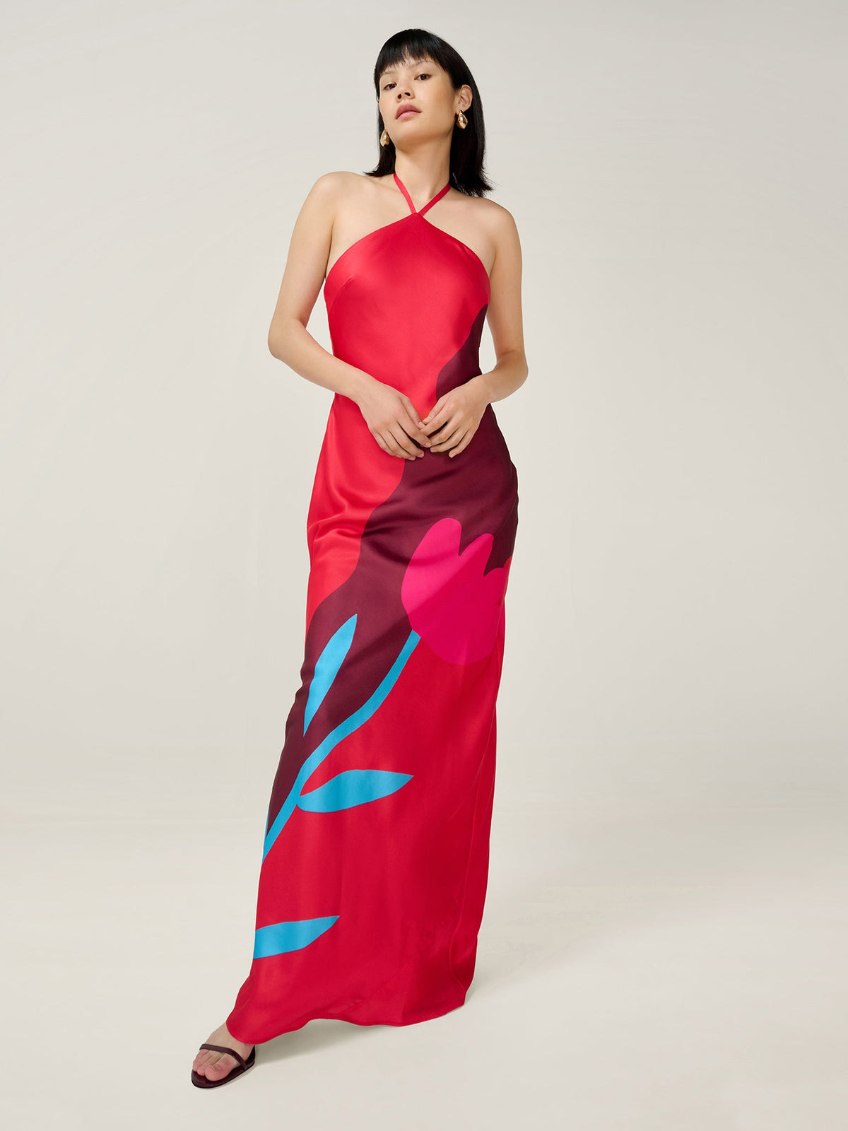 Andy Dress in Tulip Collage Print