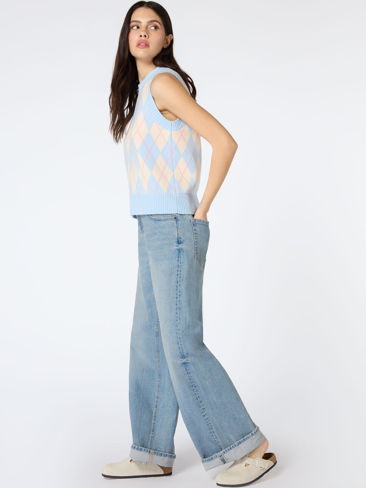 Bobbi Large Check Knitted Vest
