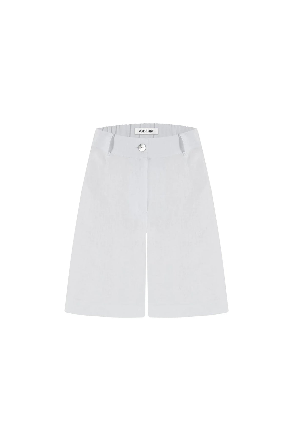 Bermuda Linen Cuffed Shorts White