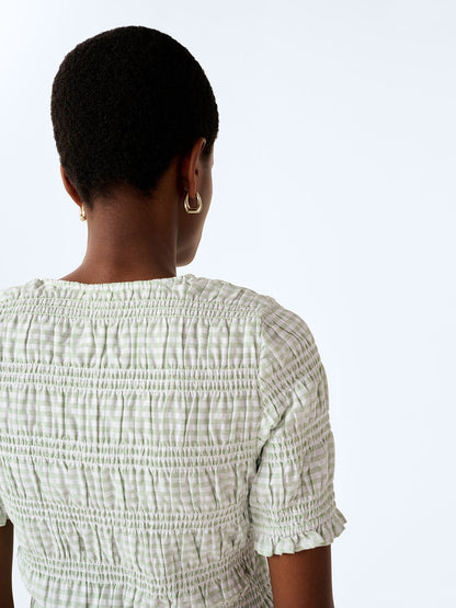 Burke Top in Mint and White Gingham