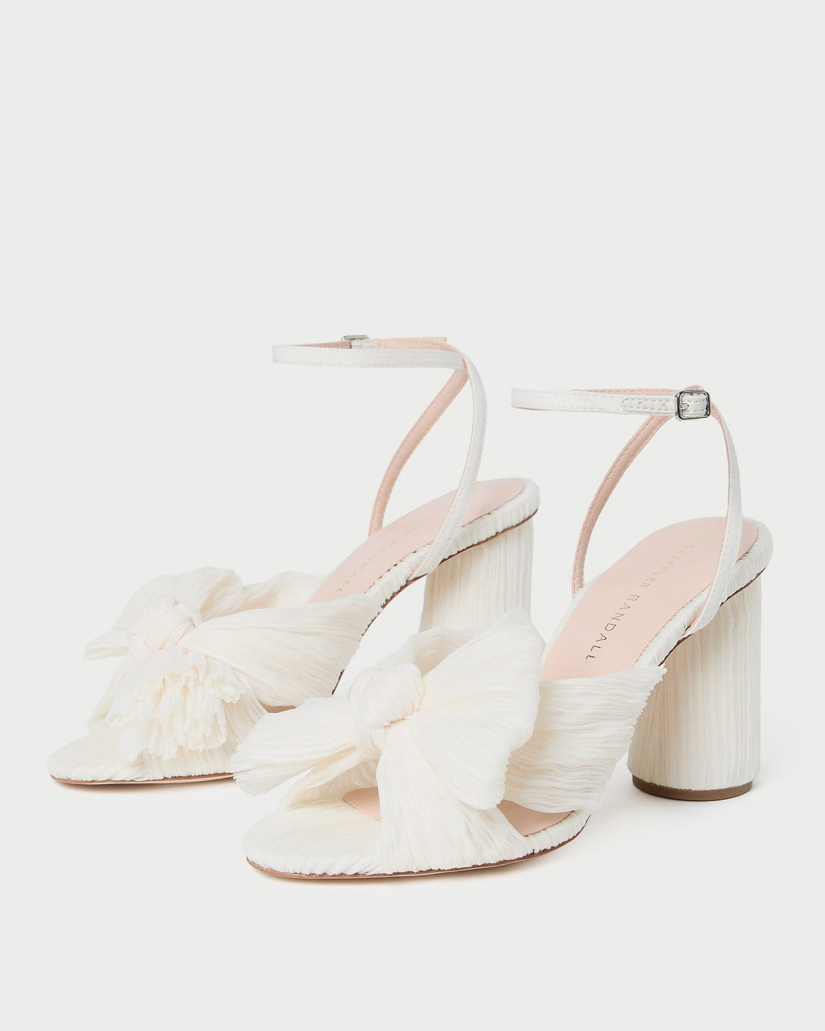 Camellia Pearl Pleated Bow Heel
