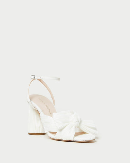 Camellia Pleated Bow Heel