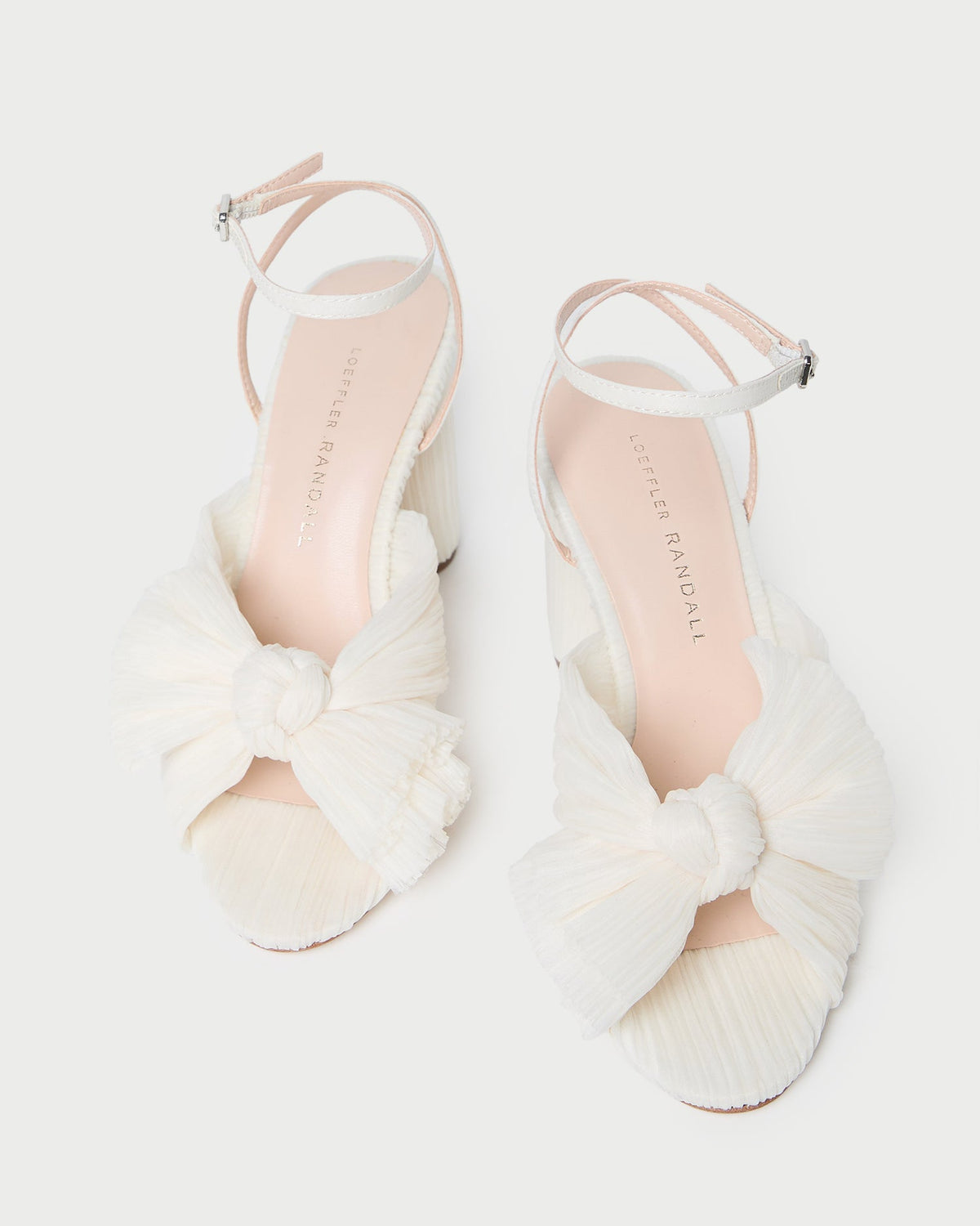 Camellia Pearl Pleated Bow Heel