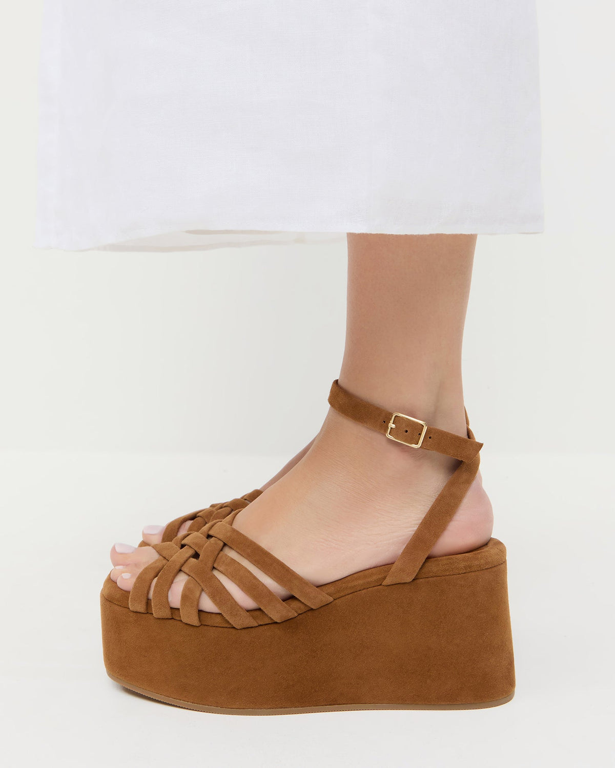 Channing Cacao Suede Platform Sandal