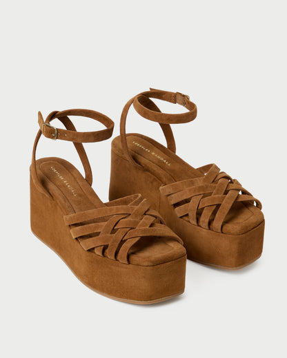 Channing Cacao Suede Platform Sandal