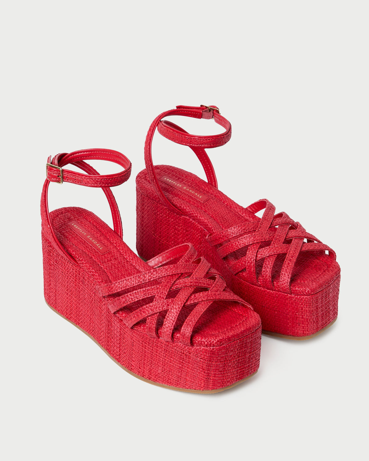 Channing Red Raffia Platform Sandal
