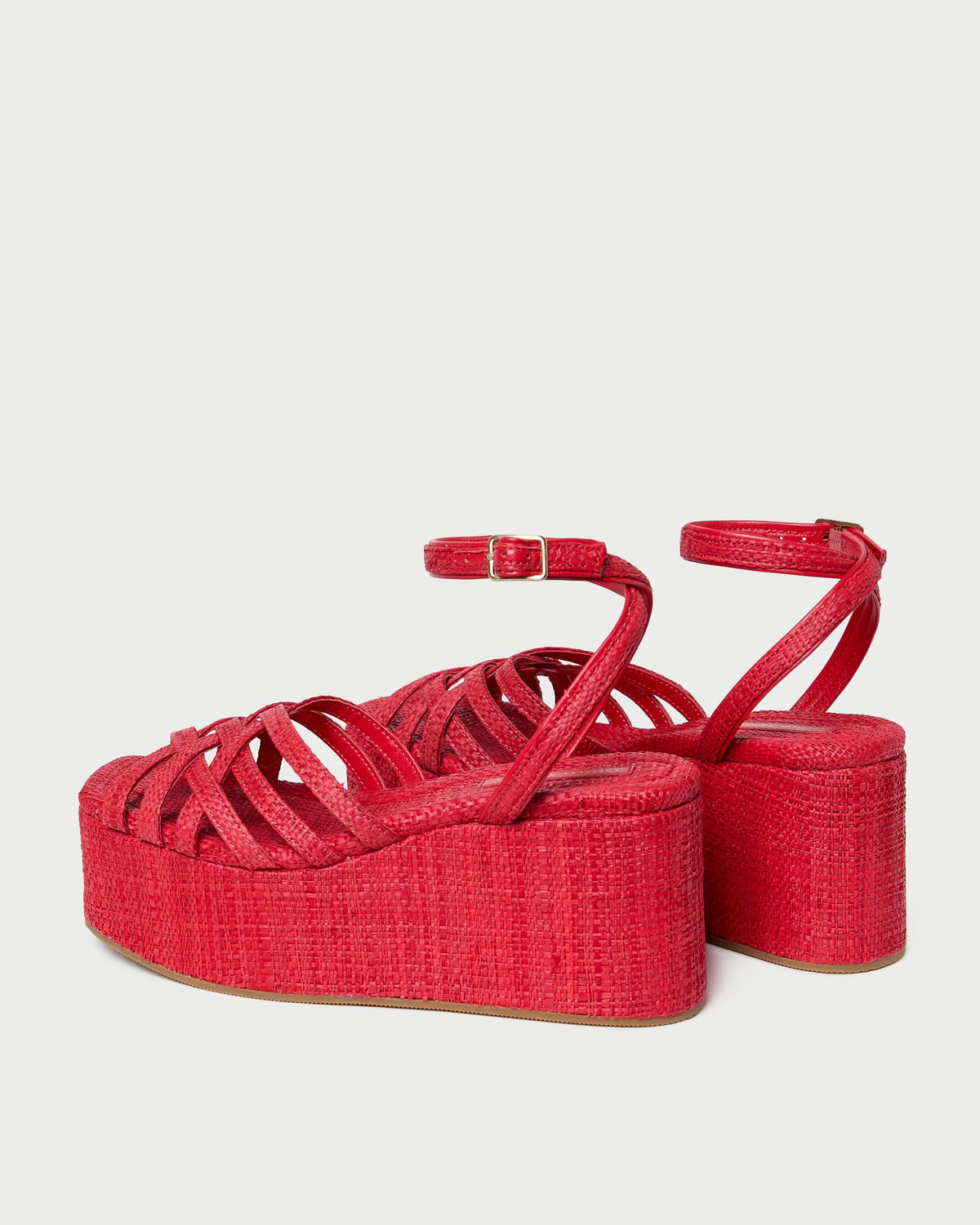 Channing Red Raffia Platform Sandal