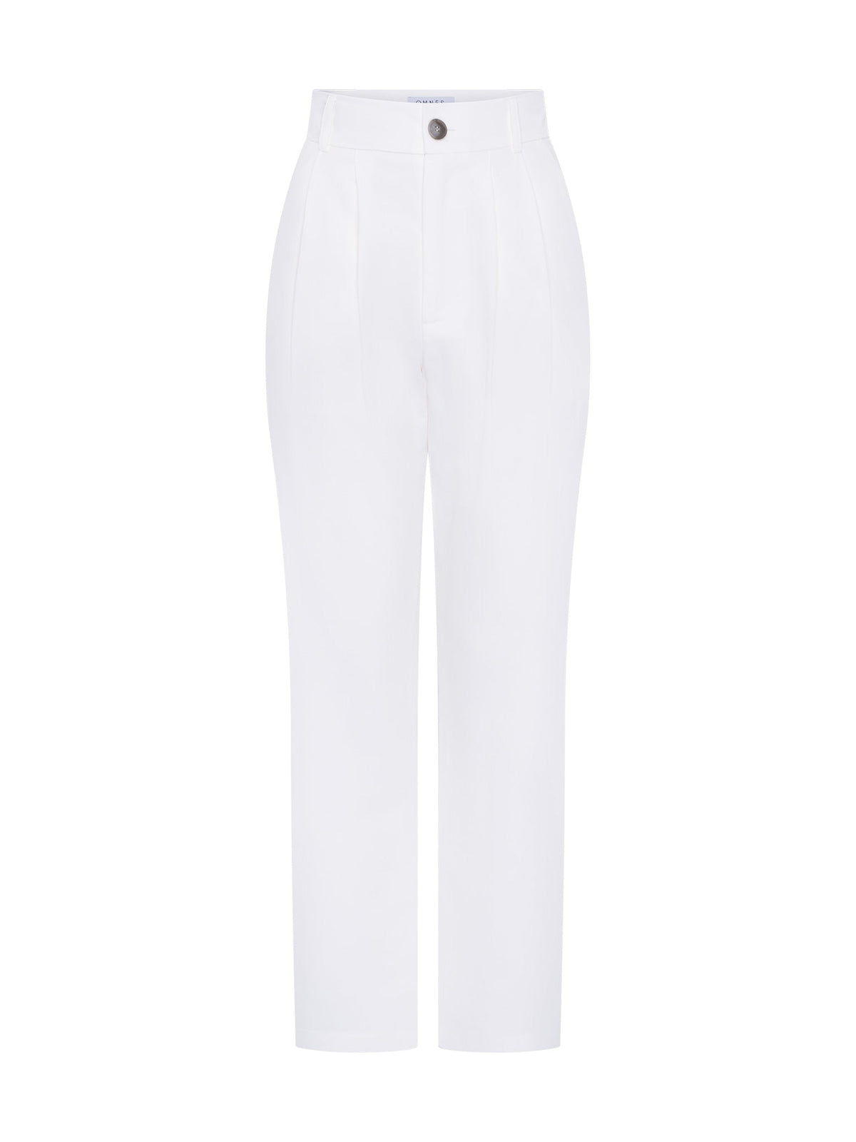 Cinnamon Relaxed Trousers in White Cotton/Tencel