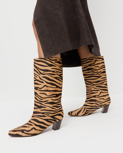 Cleo Zebra Mid-Calf Boot