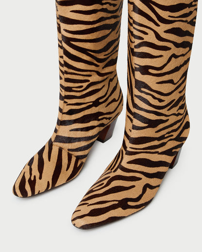 Cleo Zebra Mid-Calf Boot