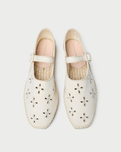 Clover Natural Embroidered Espadrille